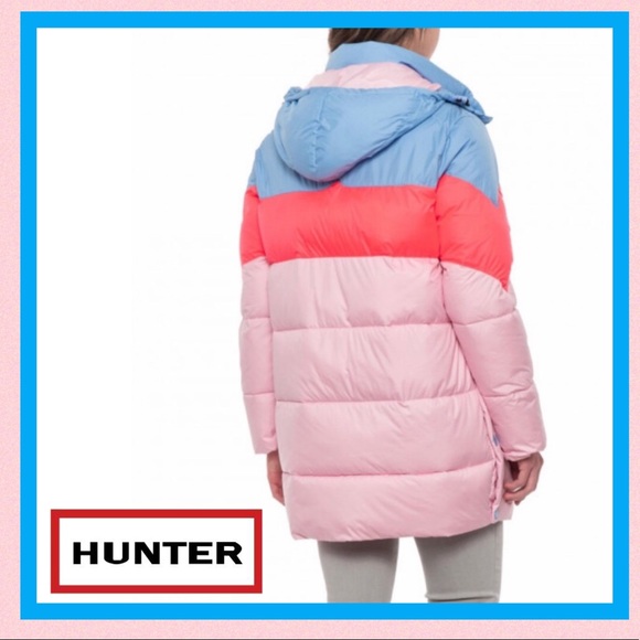 Hunter Original Puffer Jacket Vivid Blue Pink - Picture 9 of 16